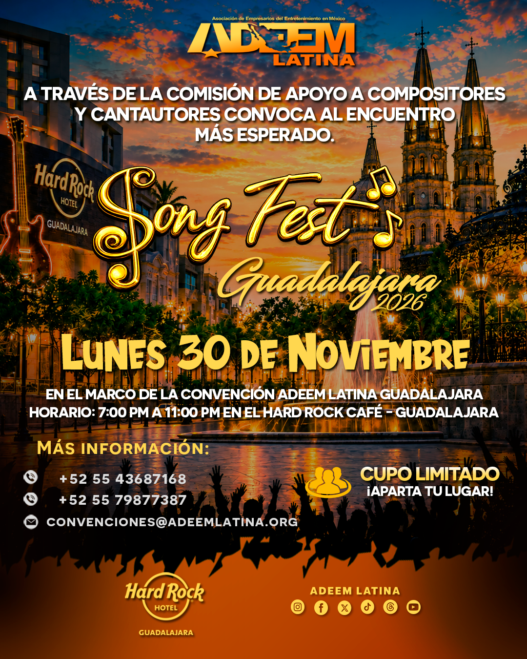 Adquiere tu participación al Song Fest Guadalajara 2026