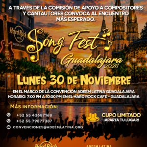 Registro para asistencia al Song Fest – Guadalajara 2026